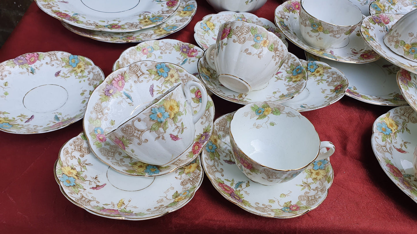 Vintage Genuine Victorian Large Tea Set Cake Sandwich Tea Party. E Hughes and Co