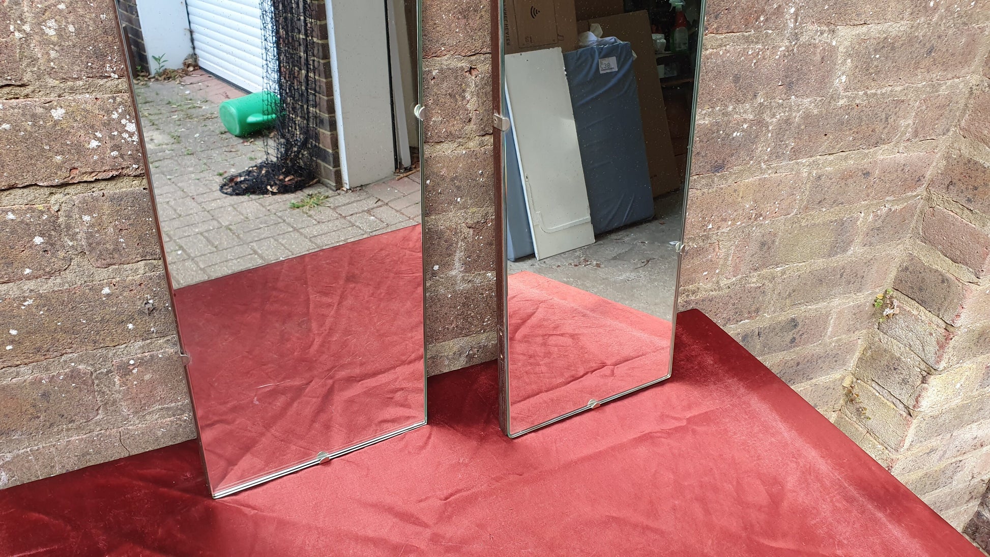 Quirky Pair of 1920's Quality Thin Wall Mirrors
