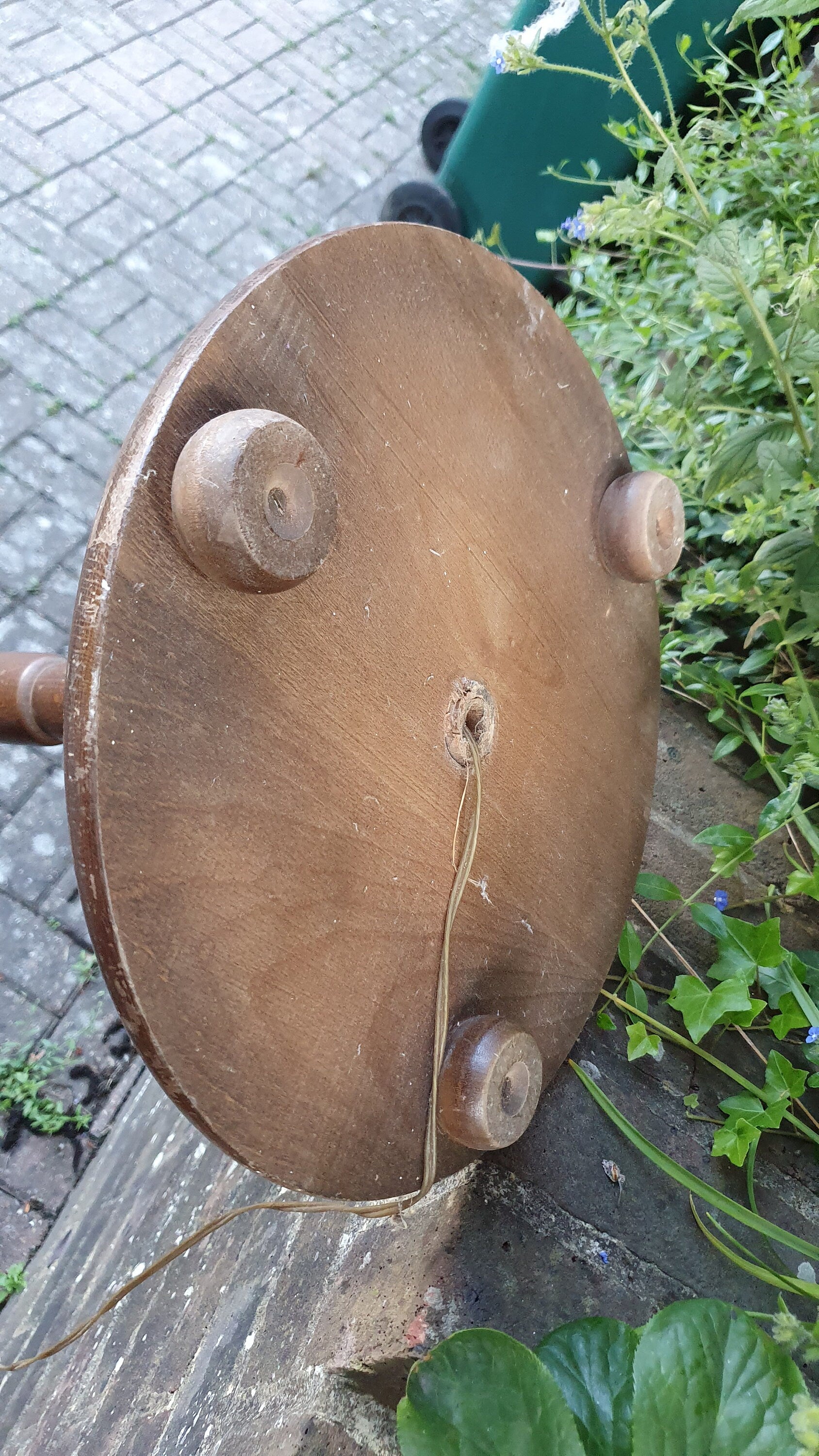 Vintage Stained Oak Effect Turned Standard Lamp.