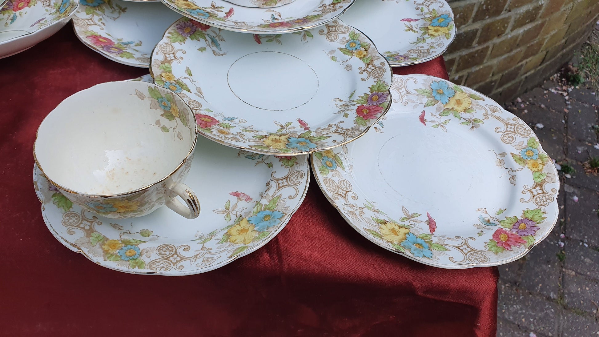 Vintage Genuine Victorian Large Tea Set Cake Sandwich Tea Party. E Hughes and Co