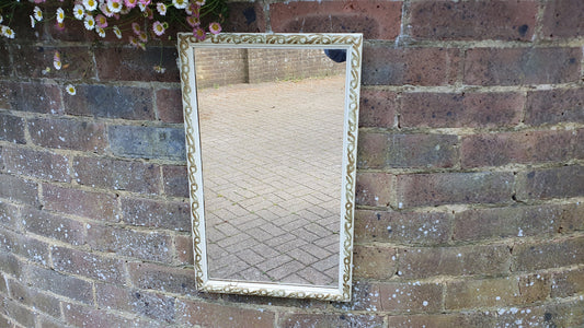 Vintage Painted Cream and Gold Wall Mirror