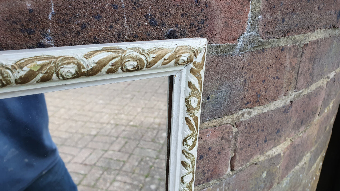 Vintage Painted Cream and Gold Wall Mirror