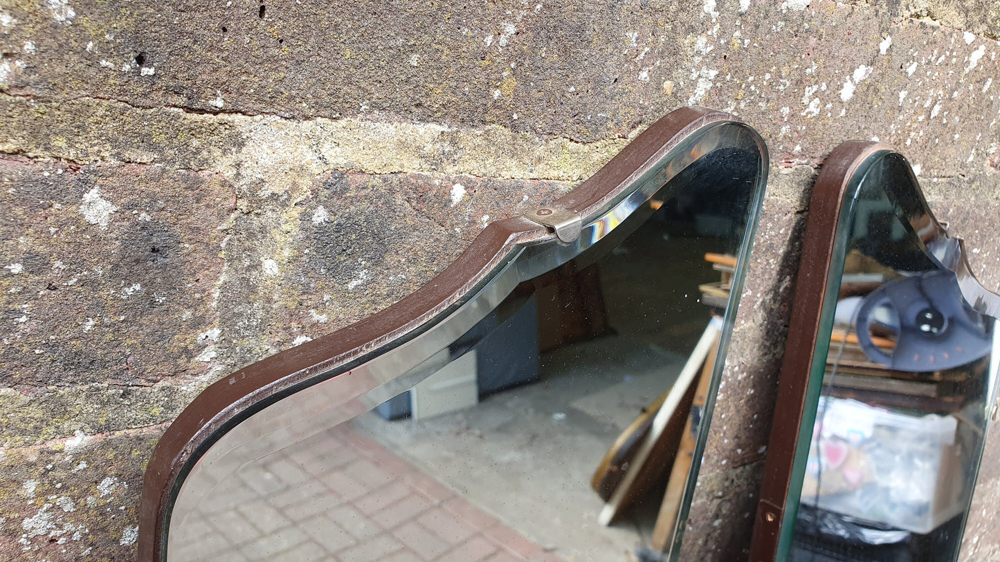 Quirky Pair of 1920's Quality Thin Wall Mirrors