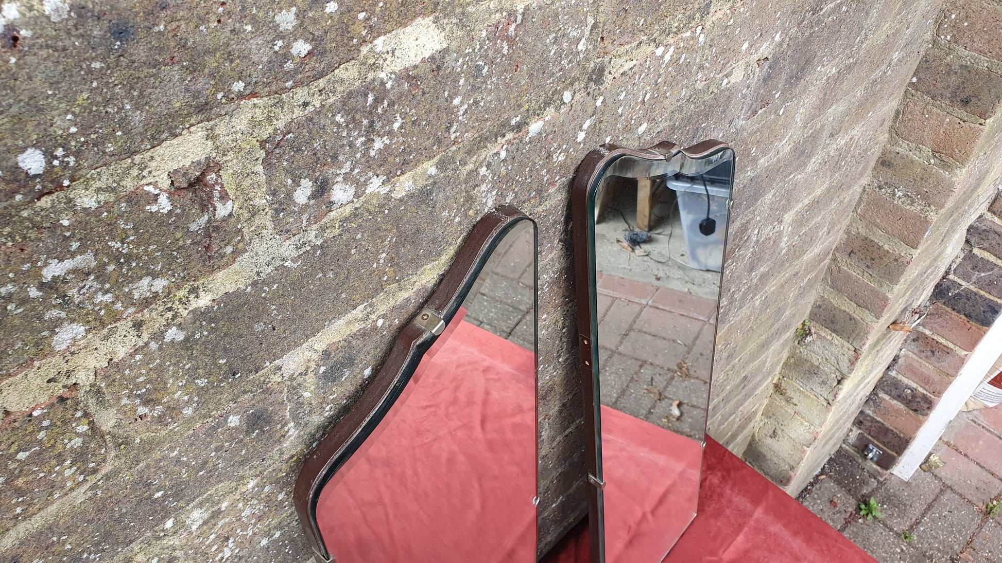 Quirky Pair of 1920's Quality Thin Wall Mirrors