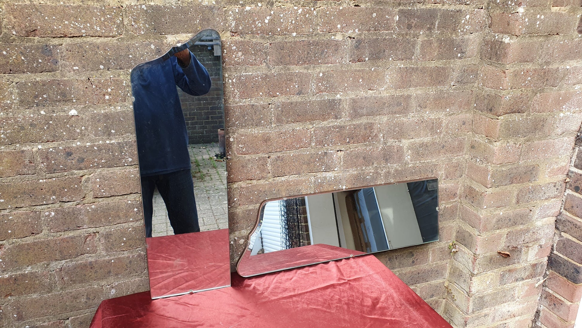 Quirky Pair of 1920's Quality Thin Wall Mirrors