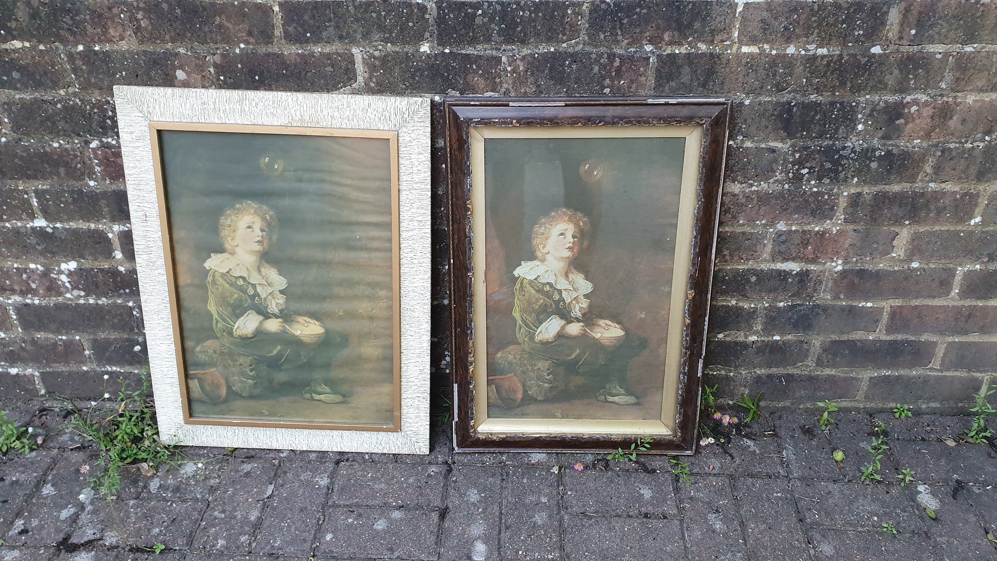 Large 2 Pair of ‘Bubbles’ Millais Vintage Prints. Framed