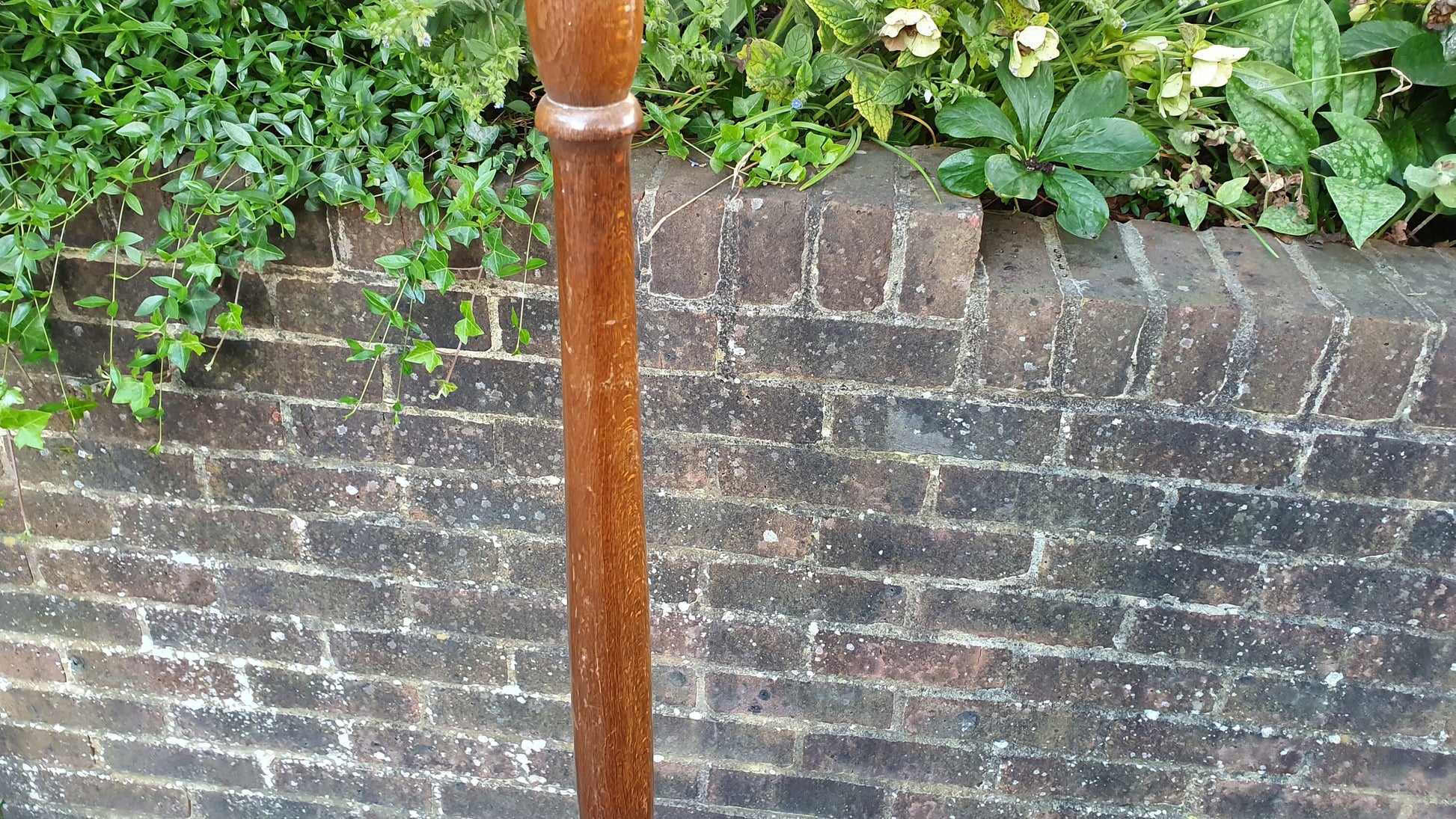 Vintage Stained Oak Effect Turned Standard Lamp.