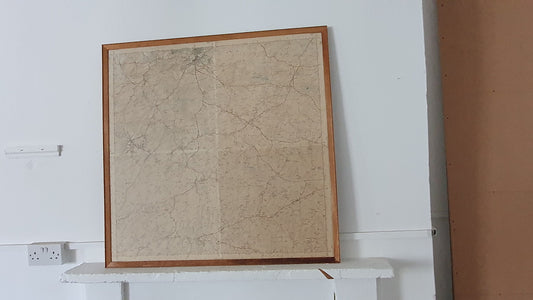 Very Large Vintage Kent Road Map Tunbridge Wells Wadhurst Mayfield Rotherfield Burwash Framed 3 X 3 FT