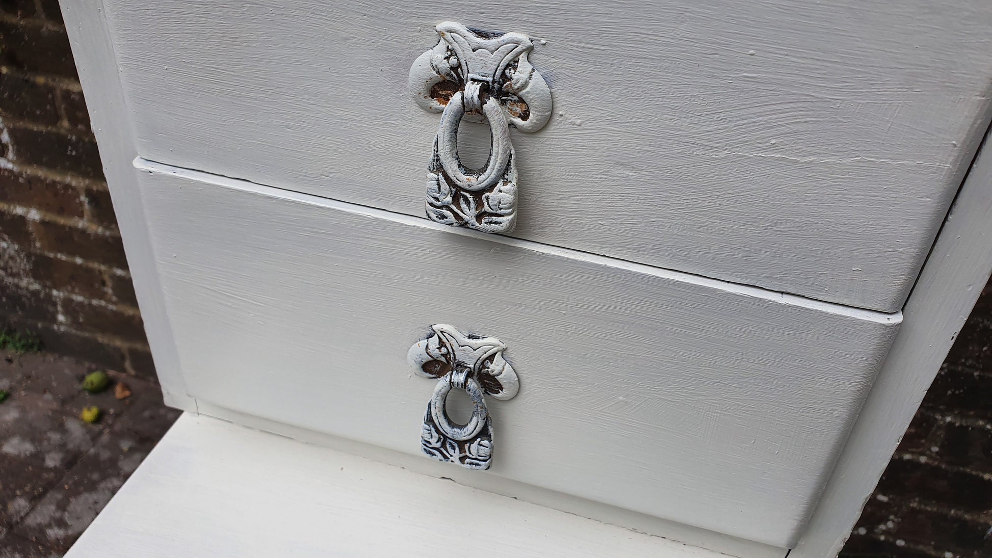 Thin Vintage Painted Shabby Chic Oak Flight or Chest of Drawers Farrow and Ball Storage