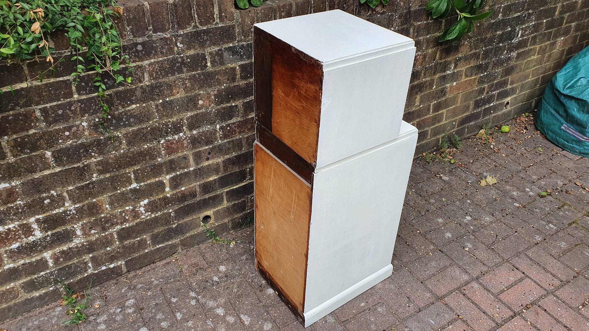 Thin Vintage Painted Shabby Chic Oak Flight or Chest of Drawers Farrow and Ball Storage