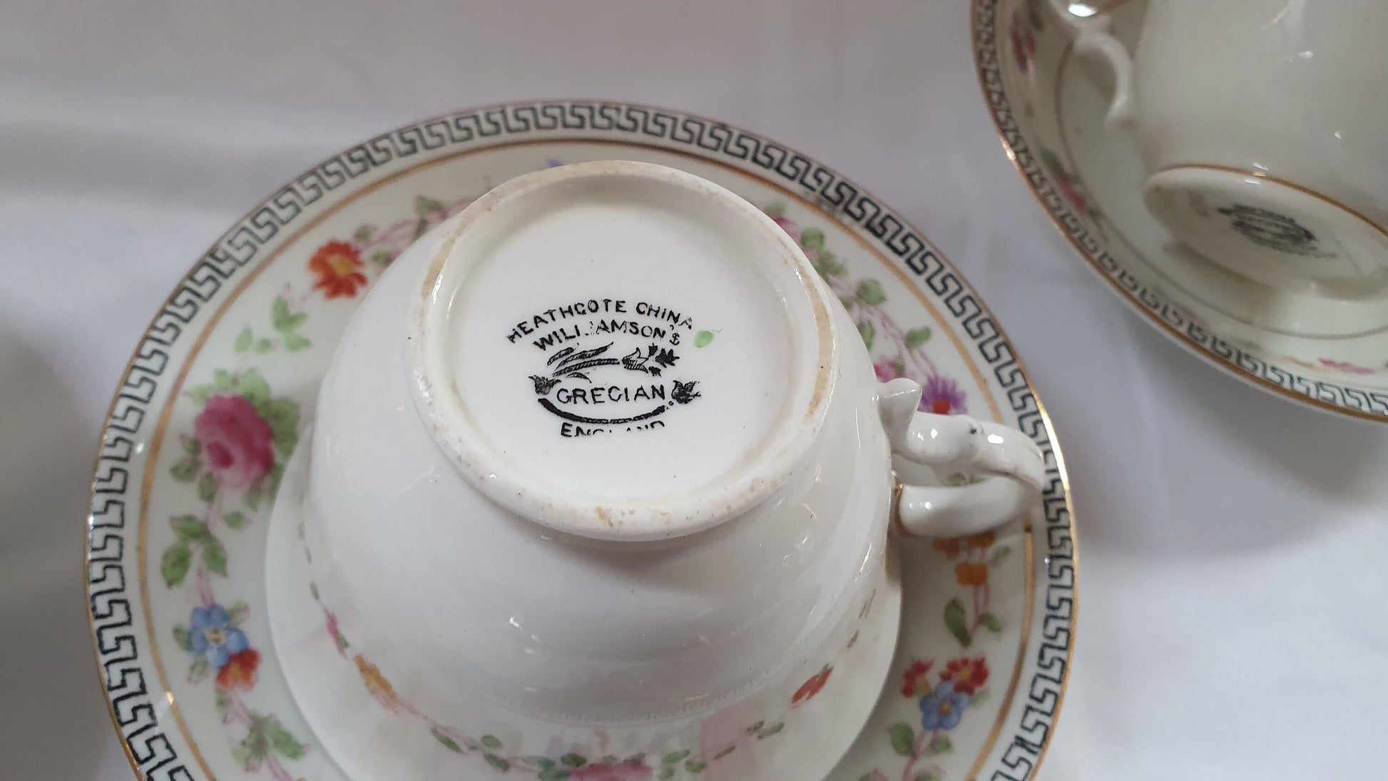 Vintage Late Victorian Floral Flower Tea Service Hand Painted