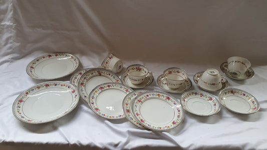 Vintage Late Victorian Floral Flower Tea Service Hand Painted