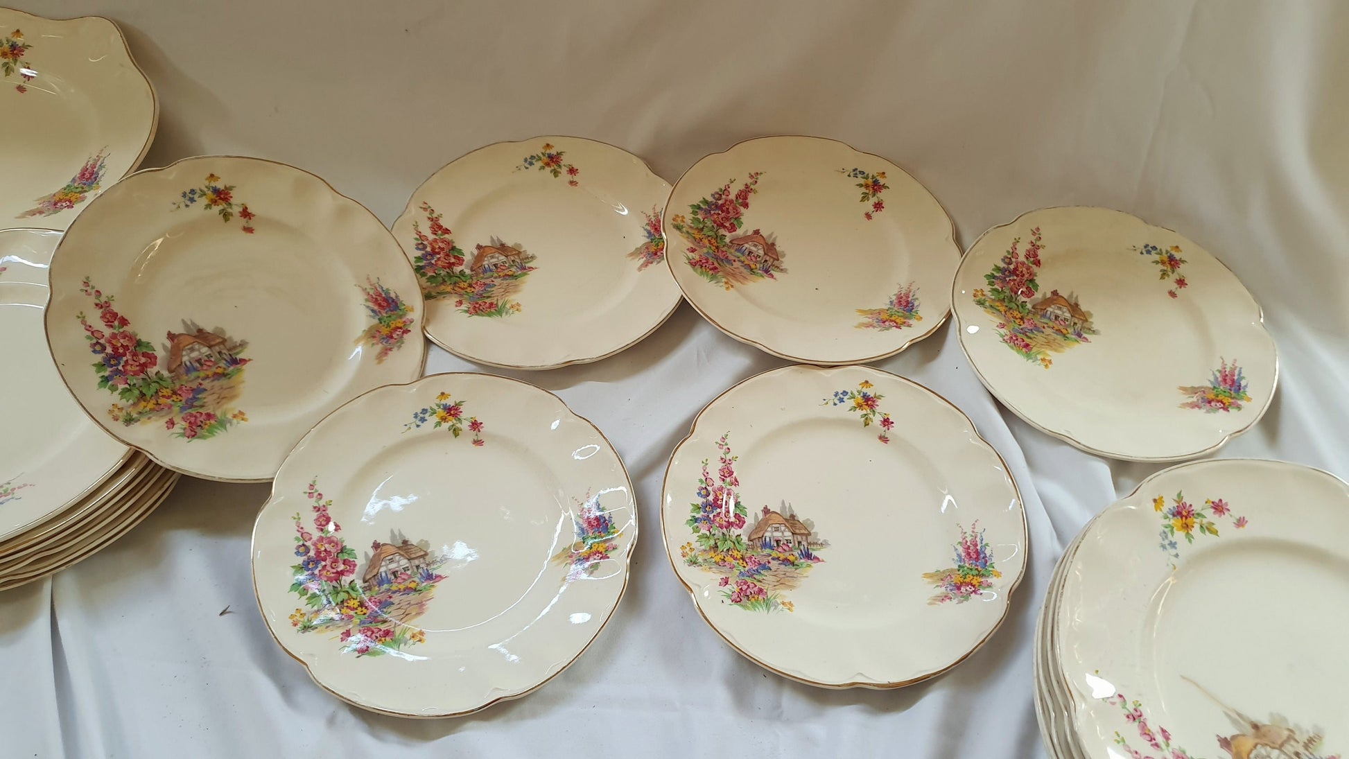 Charming ‘Pareek’ Vintage Retro Cottage Flowers Floral Dinner Service Johnson Brothers Hand Painted