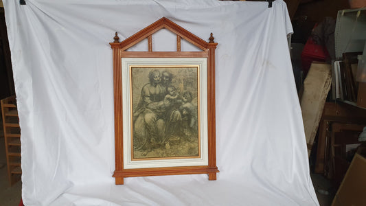 Large Da Vinci Masterpiece Print in Opulent Handmade Wooden Frame.