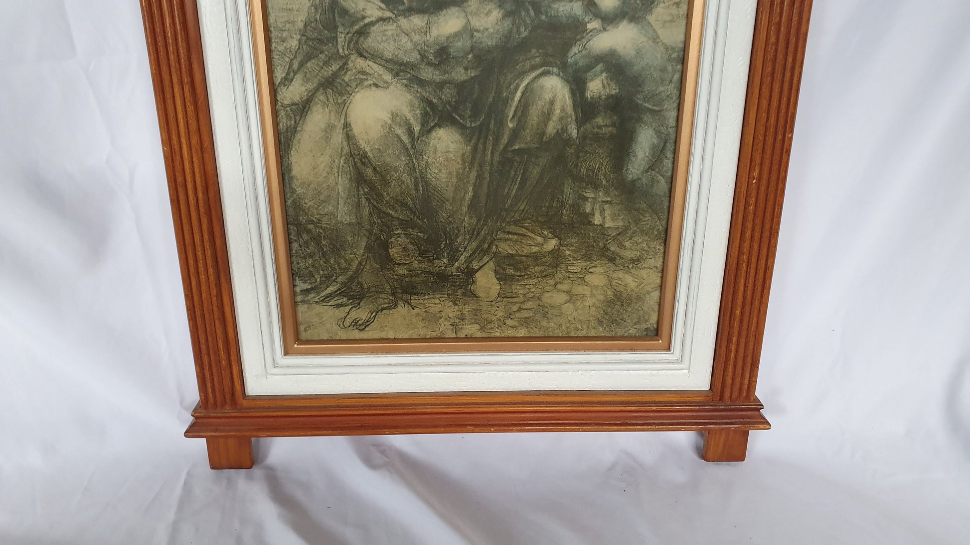 Large Da Vinci Masterpiece Print in Opulent Handmade Wooden Frame.