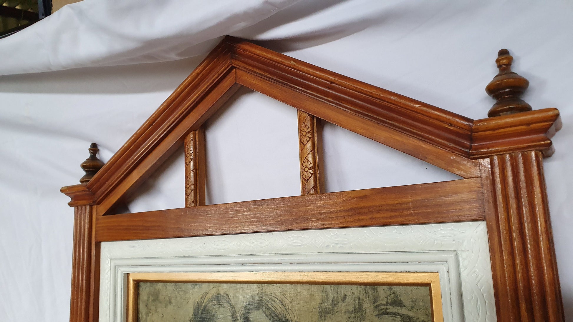 Large Da Vinci Masterpiece Print in Opulent Handmade Wooden Frame.