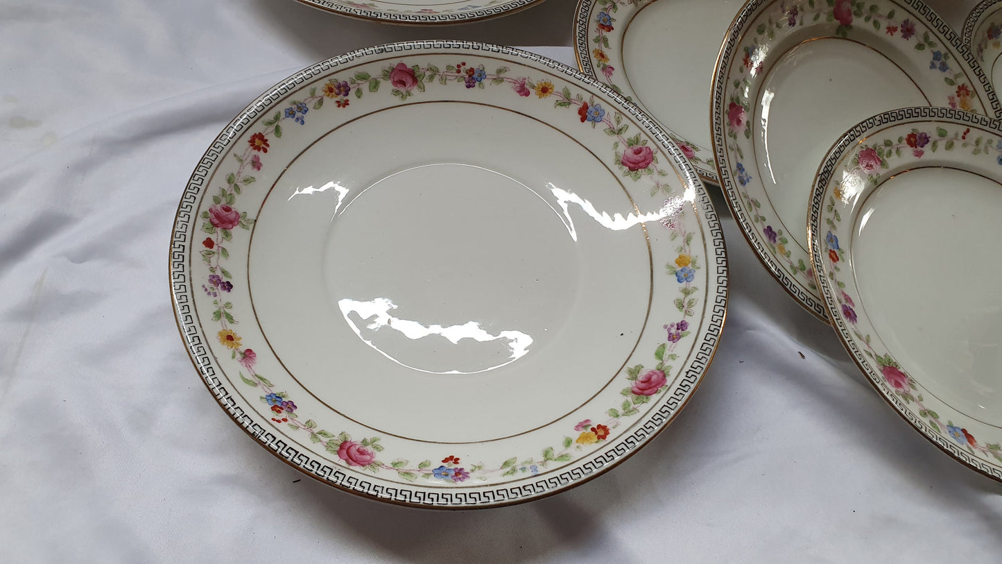 Vintage Late Victorian Floral Flower Tea Service Hand Painted