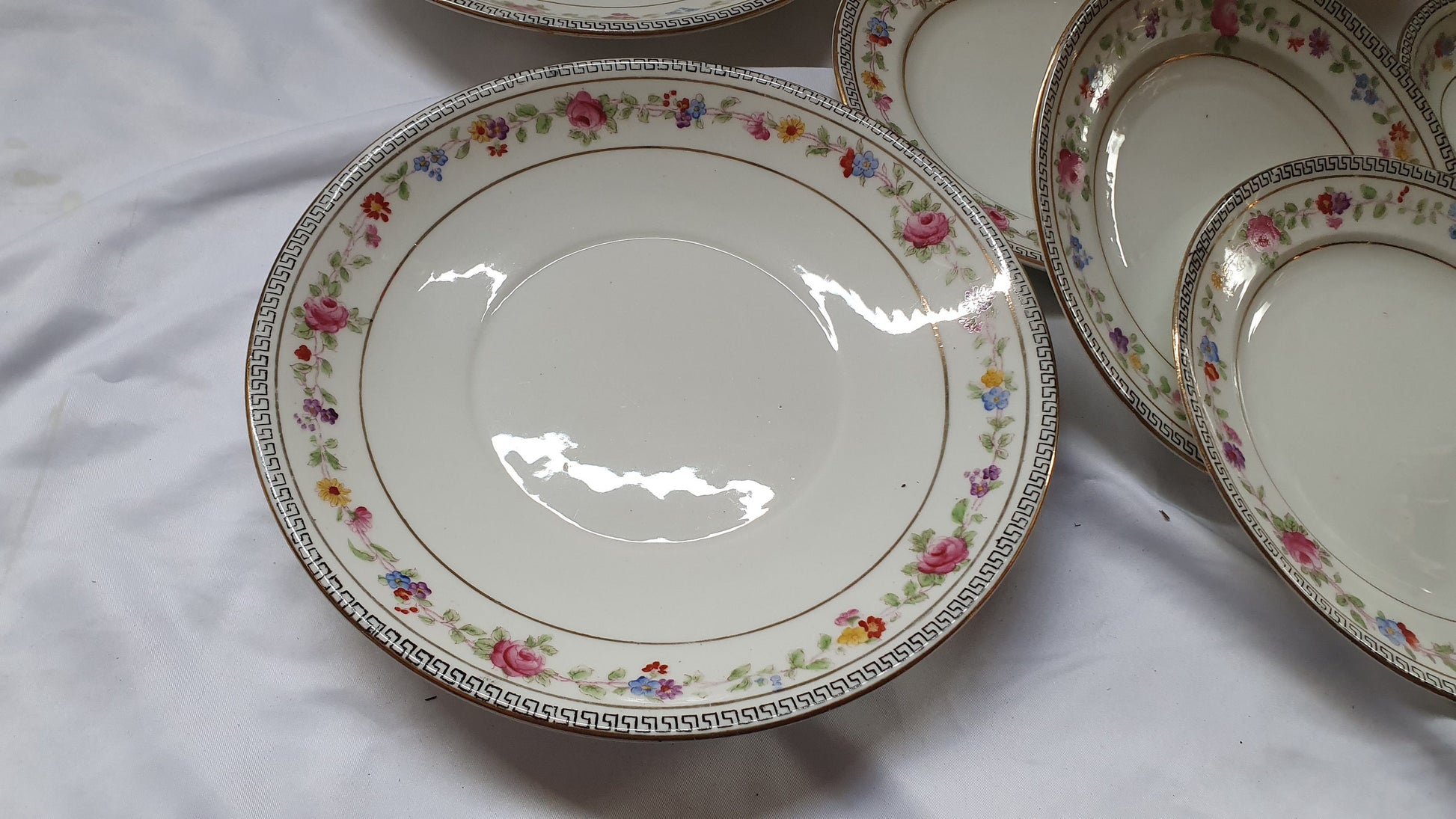 Vintage Late Victorian Floral Flower Tea Service Hand Painted