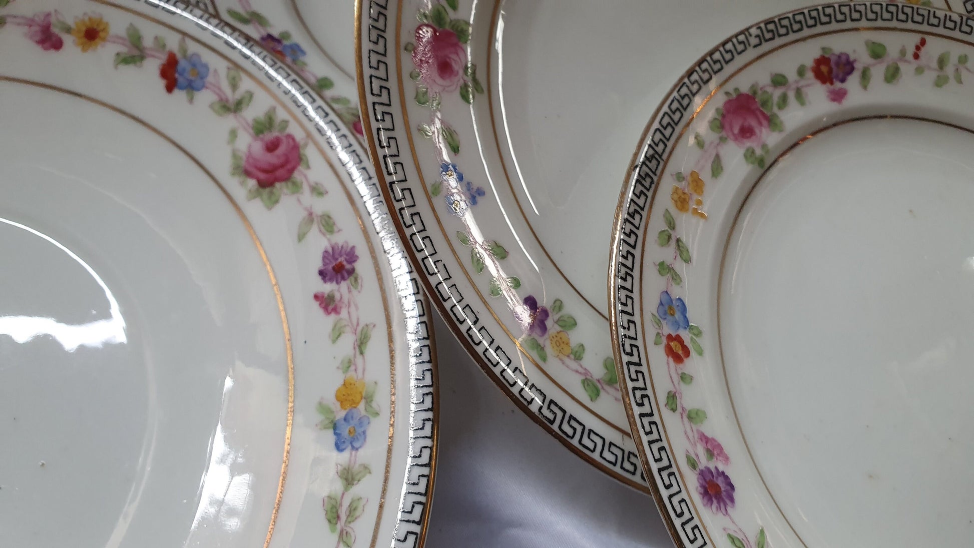 Vintage Late Victorian Floral Flower Tea Service Hand Painted