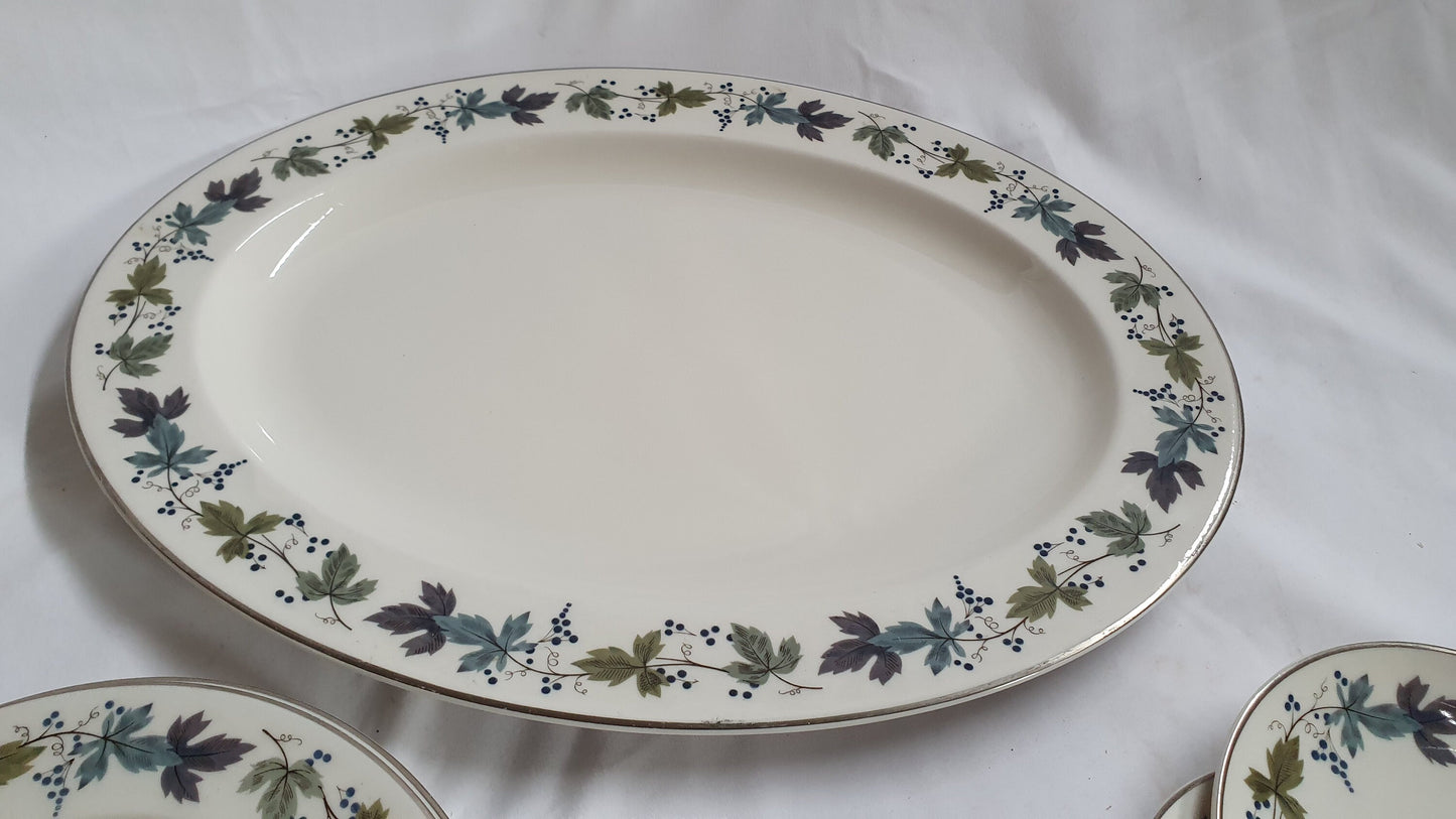 Part Dinner Service Royal Doulton Burgundy Bone China