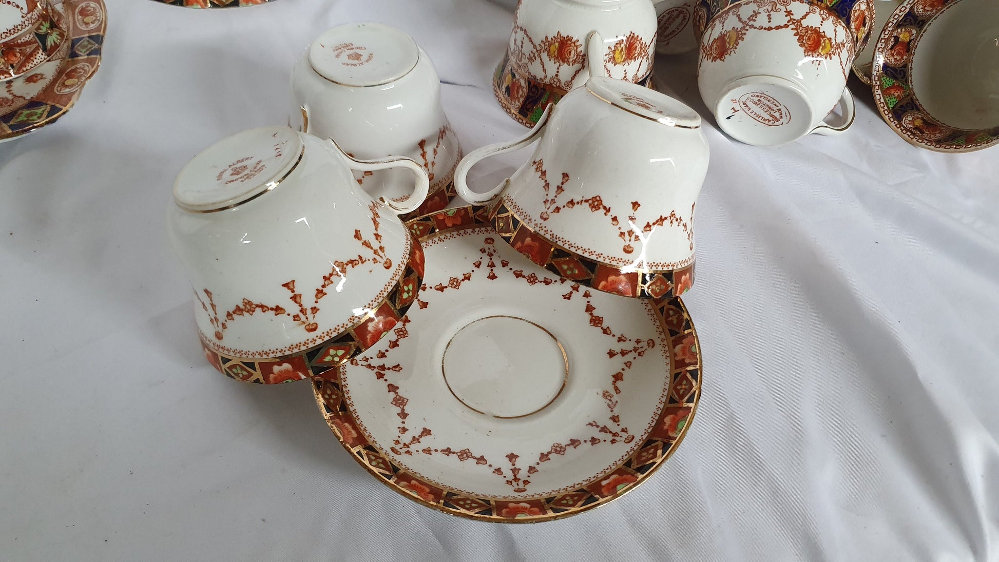 Large Collection Various c1900 Vintage Tea Ware Service Cups Saucers Plates Carlisle Ware Tea Party! Mix and Match.