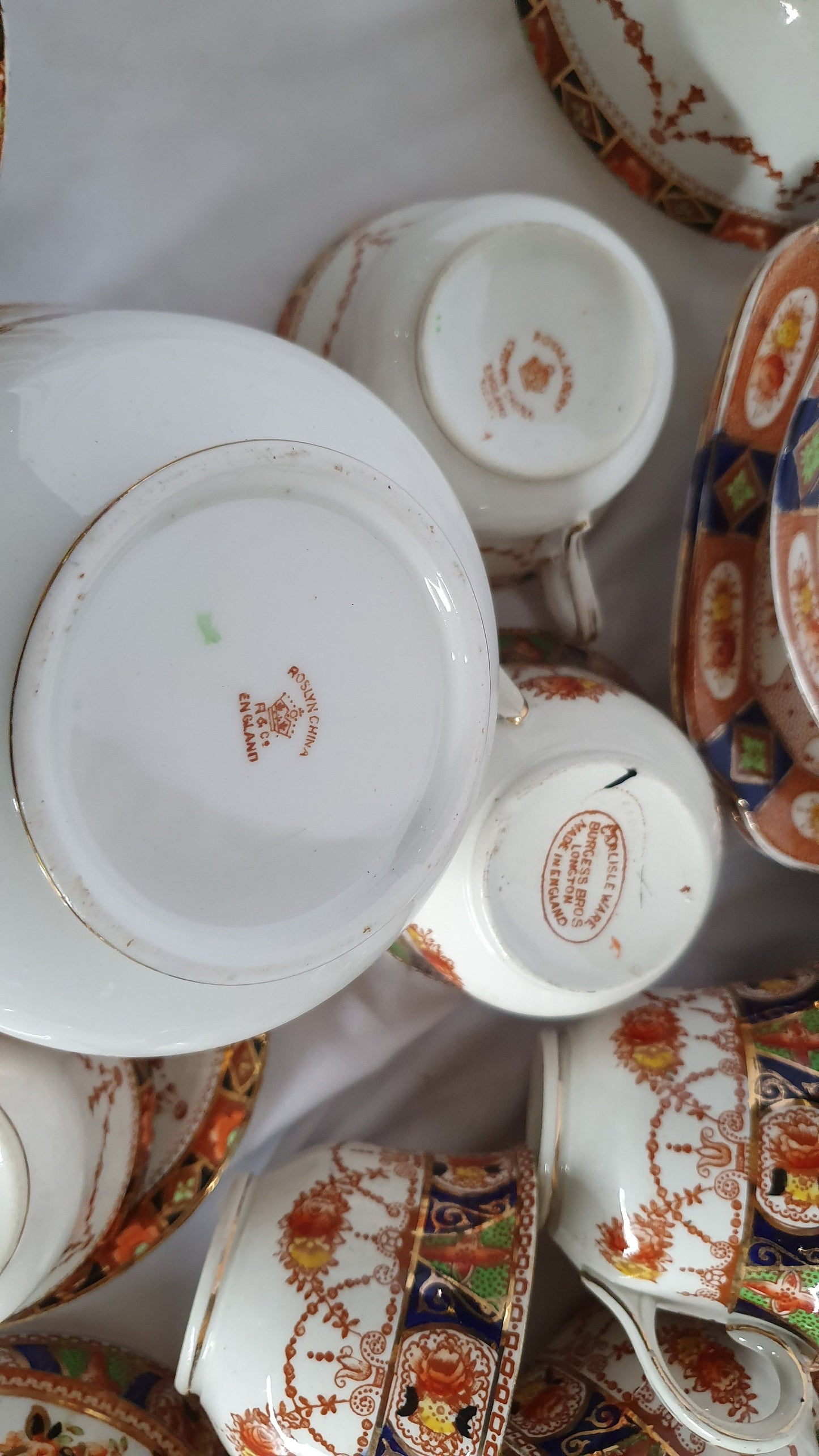 Large Collection Various c1900 Vintage Tea Ware Service Cups Saucers Plates Carlisle Ware Tea Party! Mix and Match.