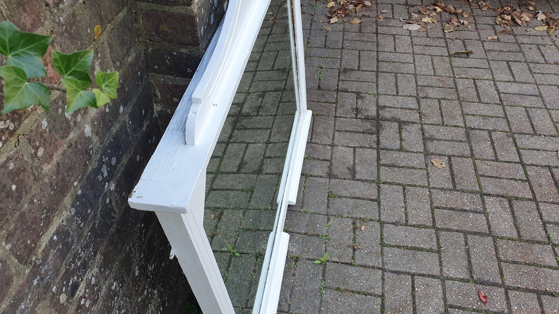 Huge Painted Over Mantel Mirror Oak Mantle Farrow and Ball Wimborne White