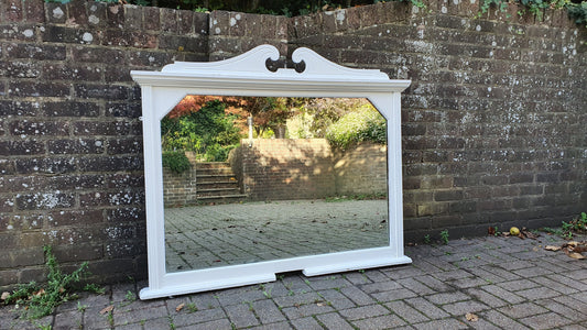 Huge Painted Over Mantel Mirror Oak Mantle Farrow and Ball Wimborne White