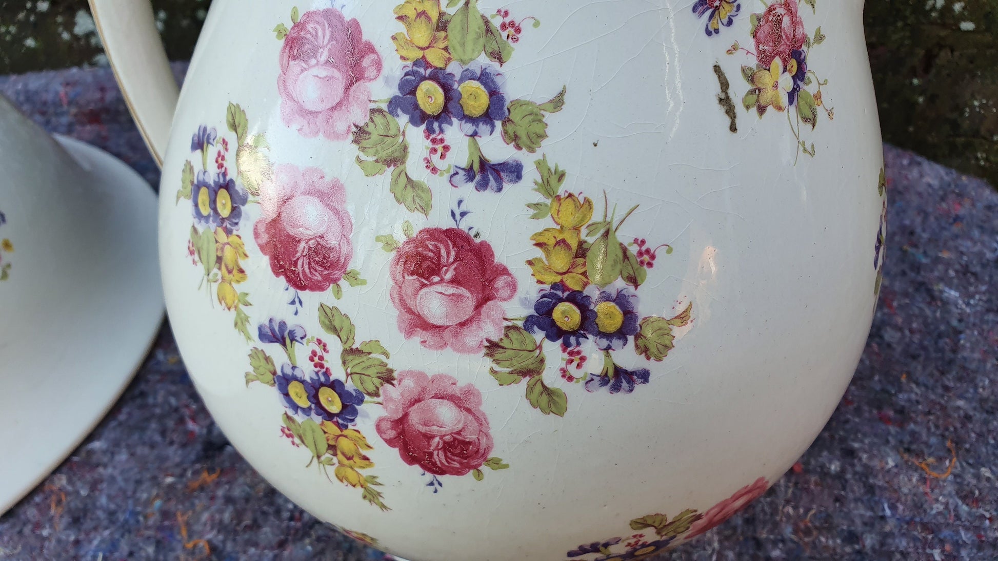 Stunning Vintage ‘Cauldon’ Wash Basin Set Ewer Jug Bowl and Toothbrush Holder.