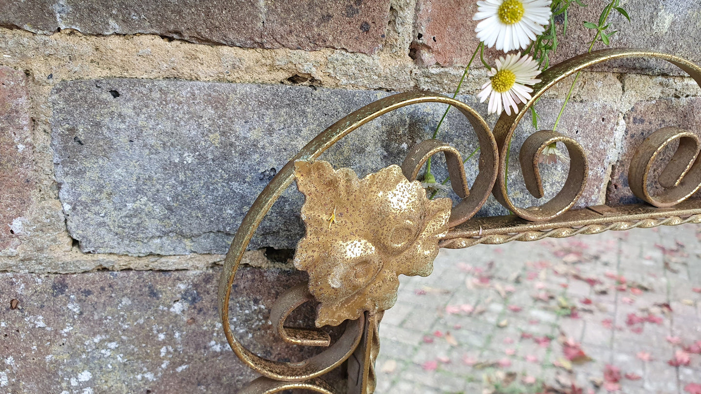 Metal Vintage Retro Classic Metal Wall Mirror Flower Motif