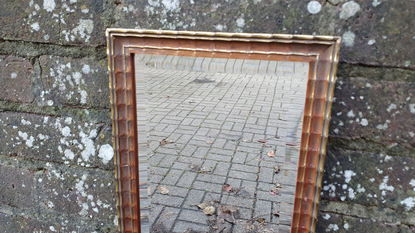 Charming Small Painted and Gold Gilt Wall Mirror