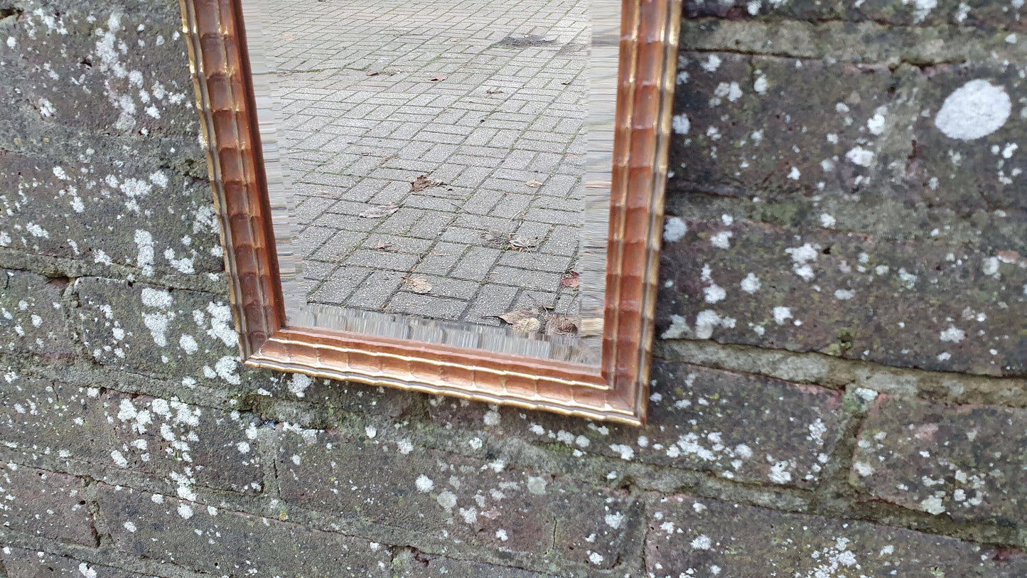Charming Small Painted and Gold Gilt Wall Mirror