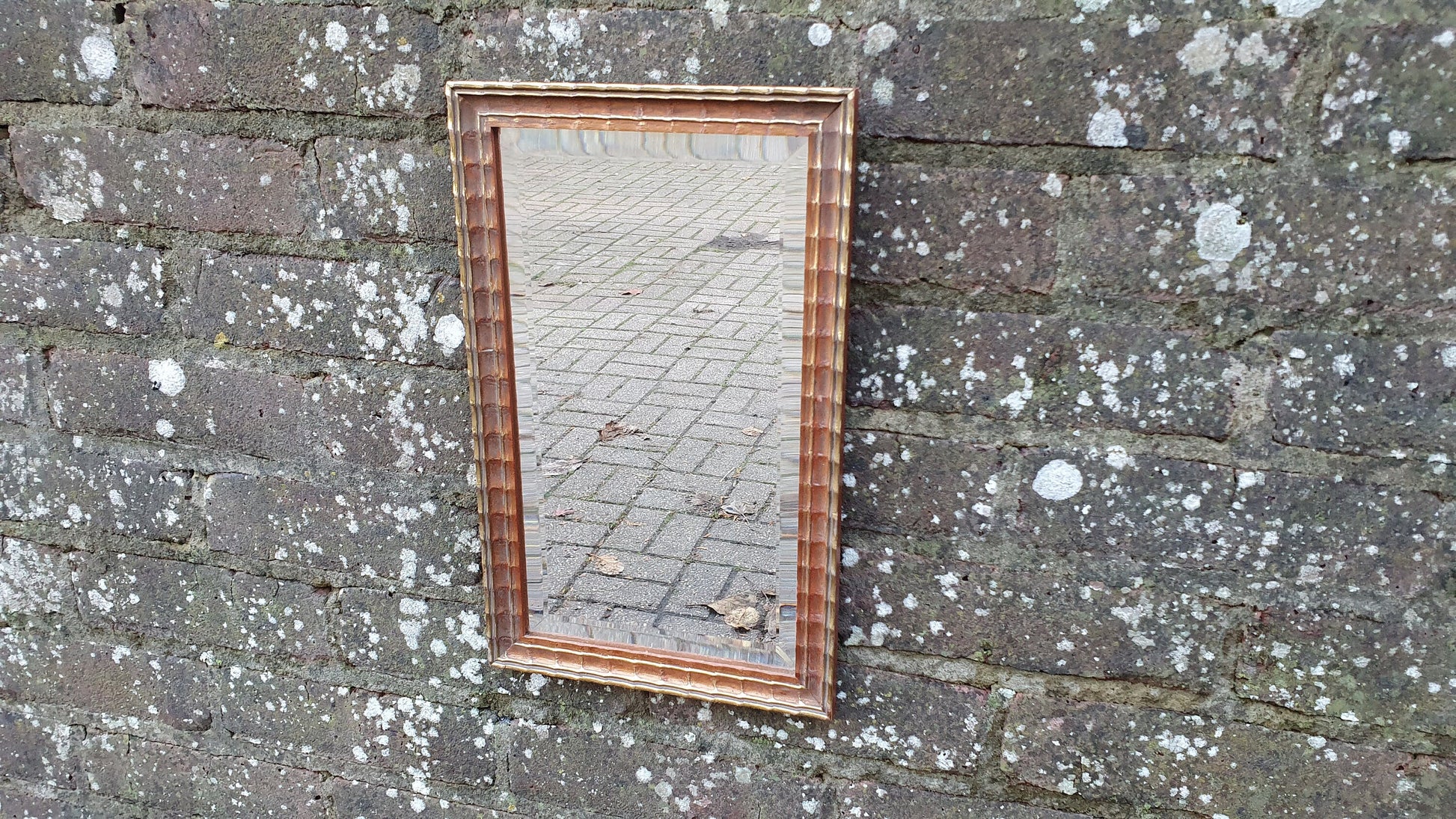 Charming Small Painted and Gold Gilt Wall Mirror