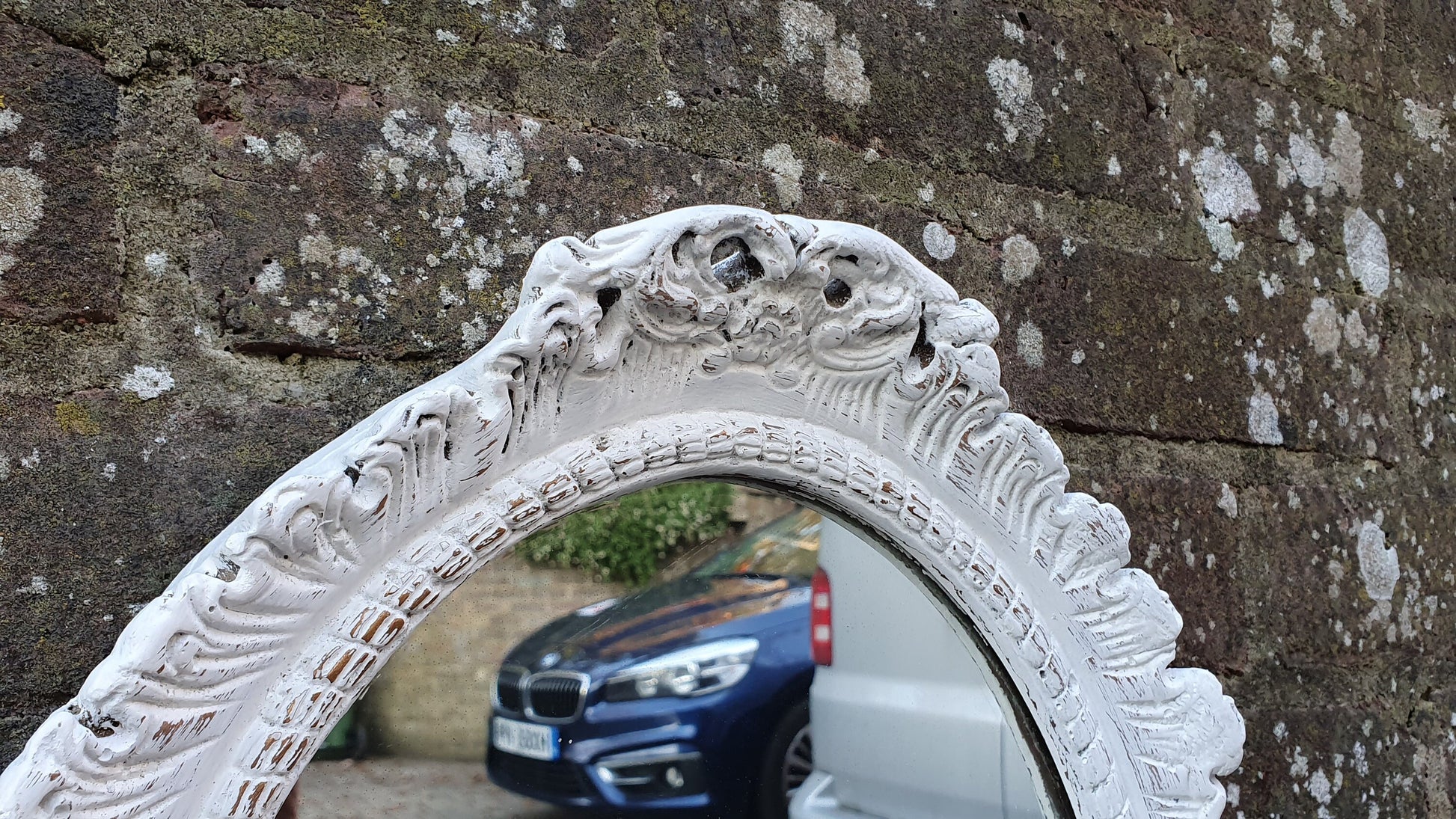 Vintage Painted 1970’s Plaster Mirror in Farrow and Ball Hand Painted Upcycled.