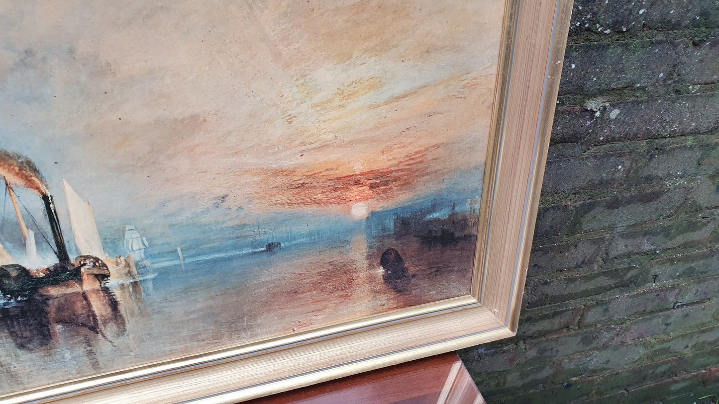 Iconic Classic Vintage Turner Print Turner The Fighting Temeraire Ship’ JMW Turner Print Masterpiece