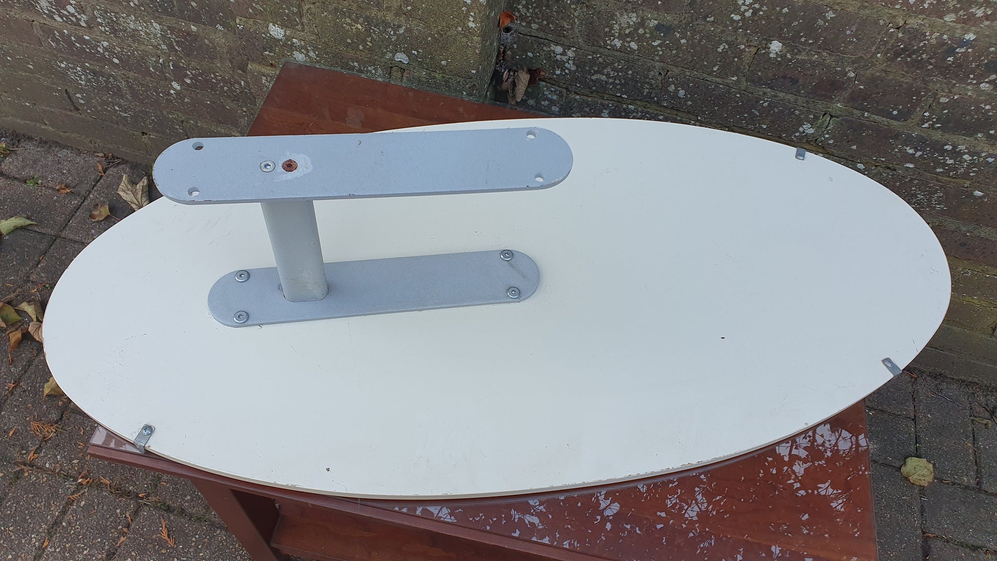 Frameless Oval Imposing Vintage Retro 1970s Rare Floating Mirror.
