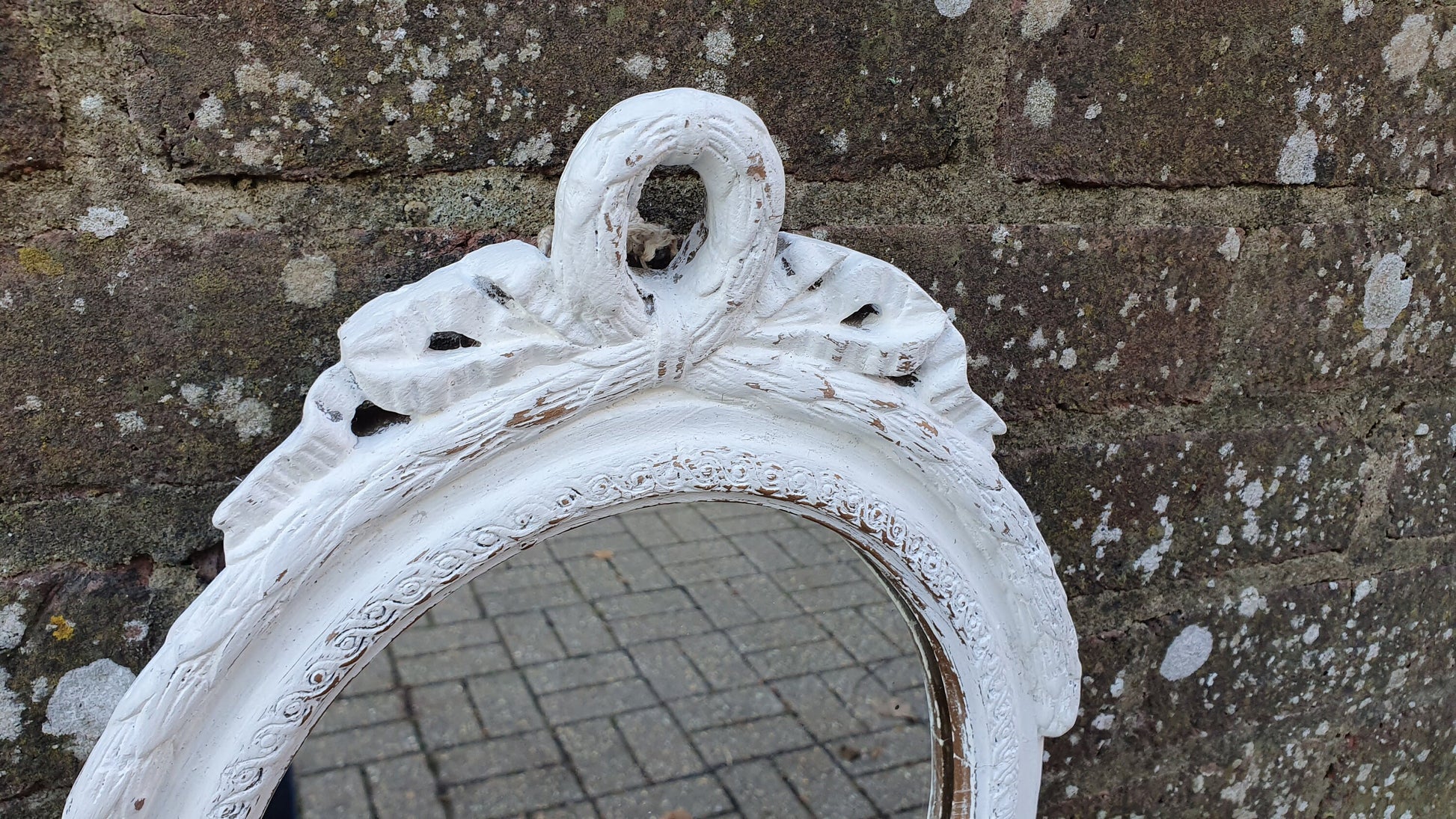 Vintage Painted 1970’s Plaster Mirror in Farrow ad Ball Hand Painted Upcycled.