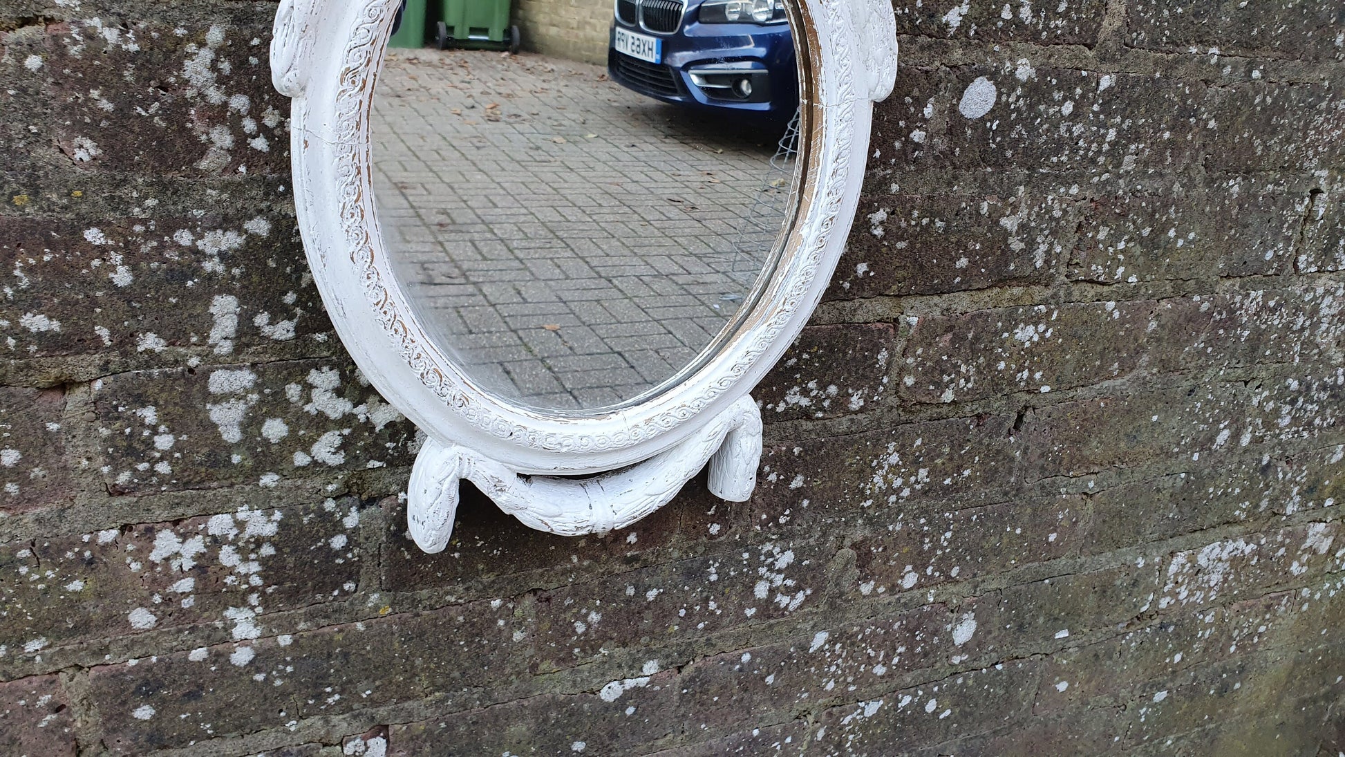 Vintage Painted 1970’s Plaster Mirror in Farrow ad Ball Hand Painted Upcycled.
