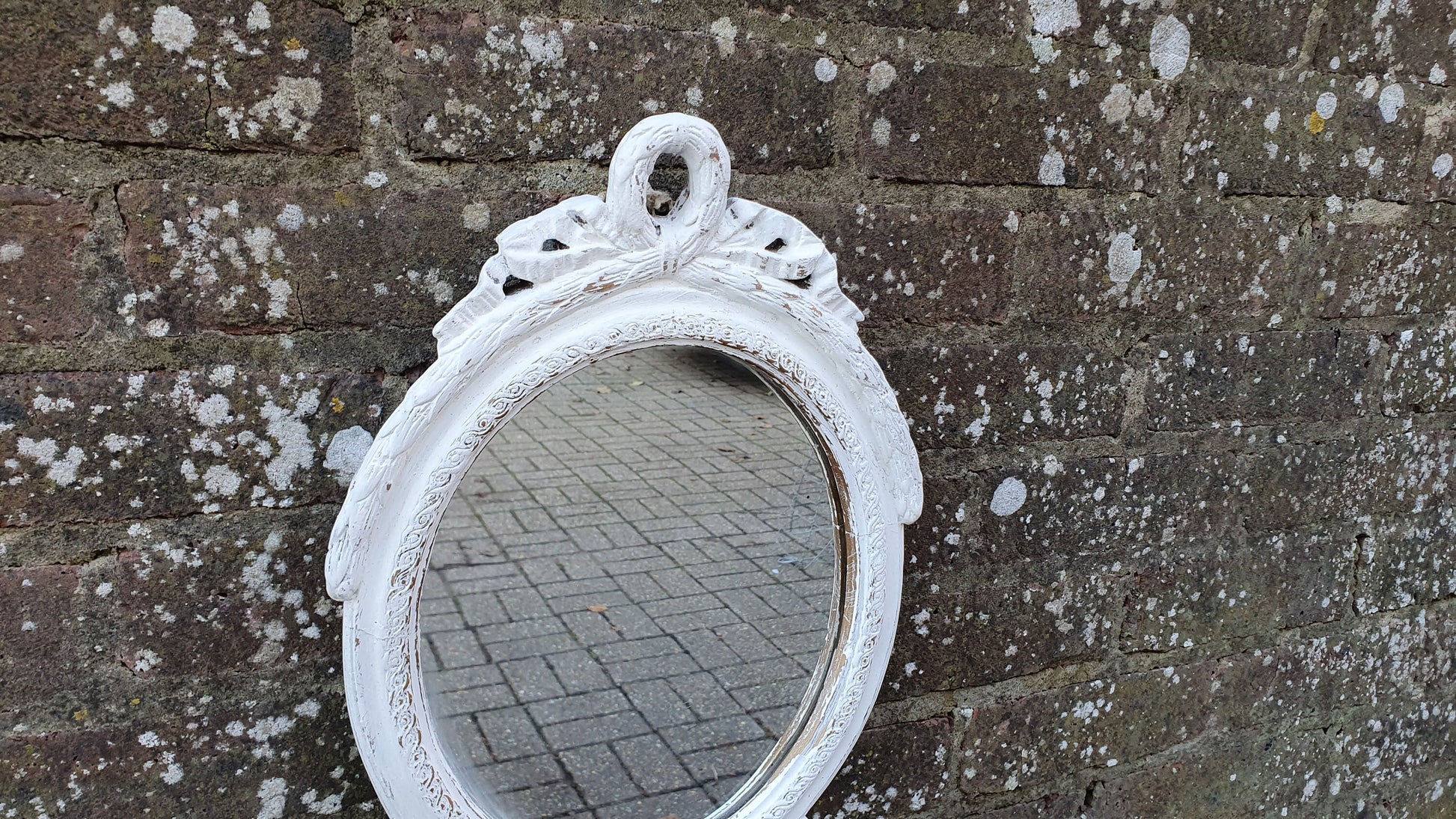 Vintage Painted 1970’s Plaster Mirror in Farrow ad Ball Hand Painted Upcycled.