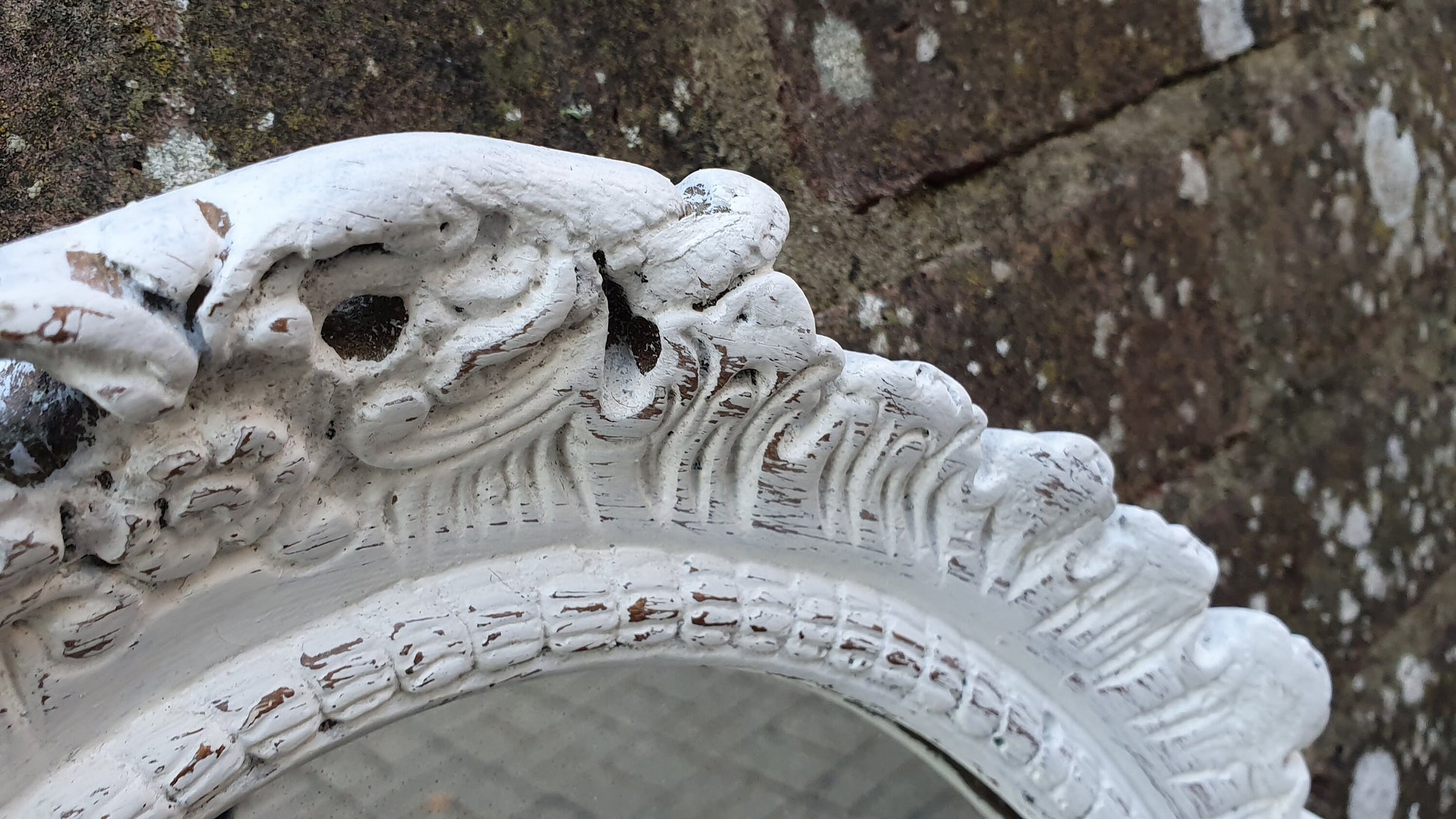 Vintage Painted 1970’s Plaster Mirror in Farrow and Ball Hand Painted Upcycled.