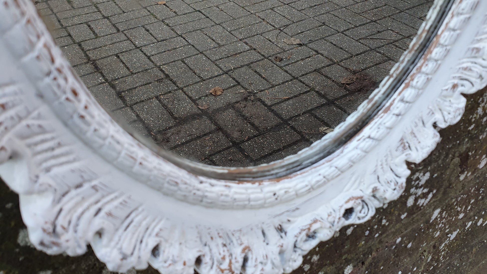 Vintage Painted 1970’s Plaster Mirror in Farrow and Ball Hand Painted Upcycled.