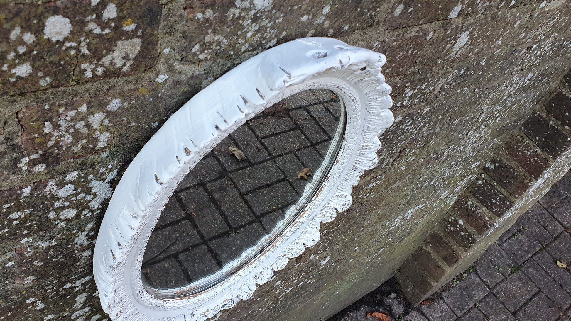 Vintage Painted 1970’s Plaster Mirror in Farrow and Ball Hand Painted Upcycled.