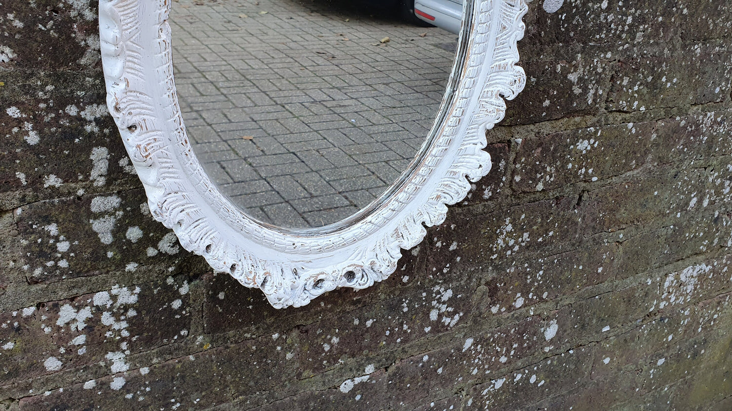 Vintage Painted 1970’s Plaster Mirror in Farrow and Ball Hand Painted Upcycled.