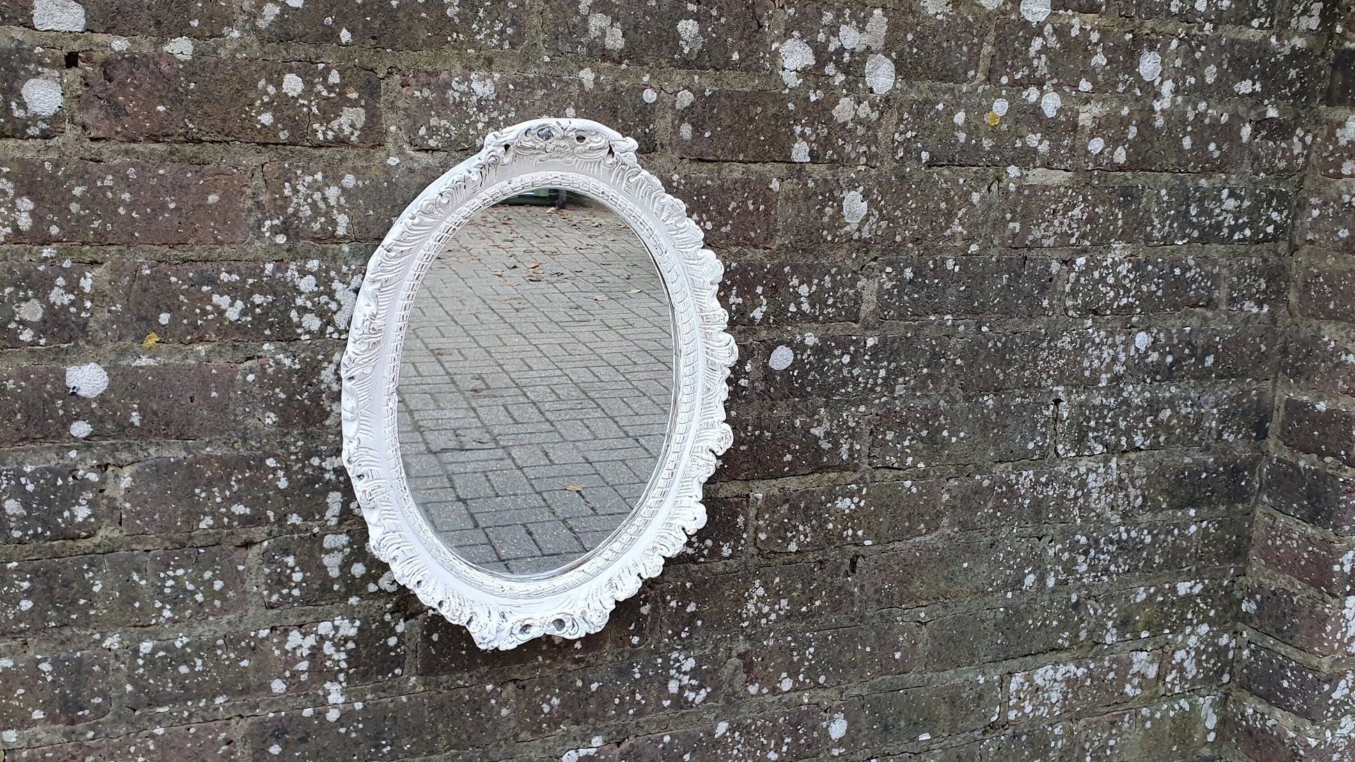 Vintage Painted 1970’s Plaster Mirror in Farrow and Ball Hand Painted Upcycled.