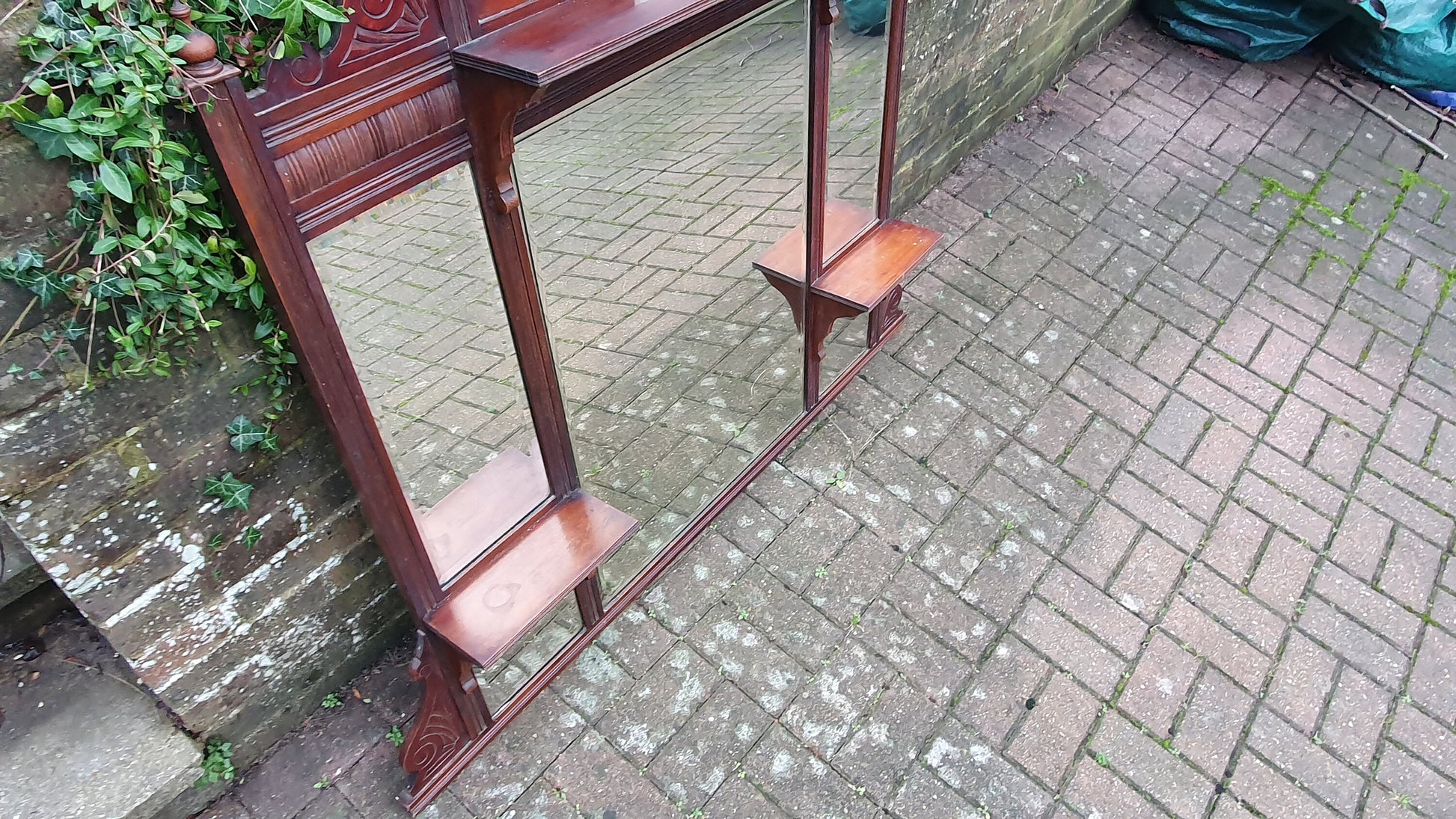 Huge Victorian Mahogany Over Mantel Mantle Mirror Fireplace 125 x 136 cm 8 Different Mirrors