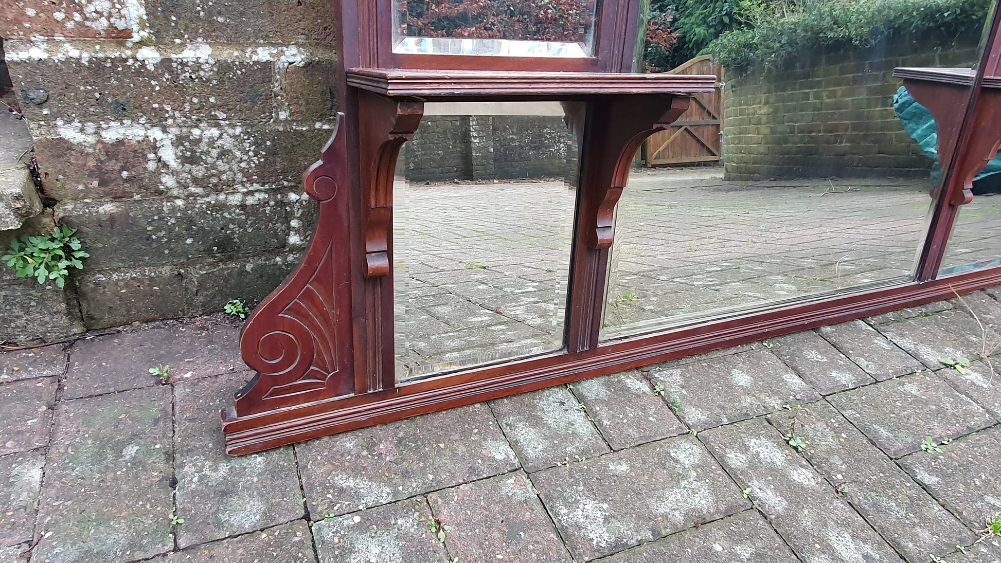 Huge Victorian Mahogany Over Mantel Mantle Mirror Fireplace 125 x 136 cm 8 Different Mirrors