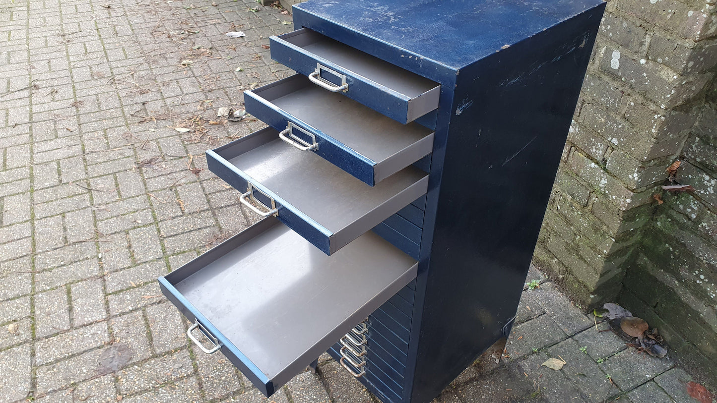 Vintage Retro Metal Collector Artisan Workshop Storage Drawers 1960's Organiser