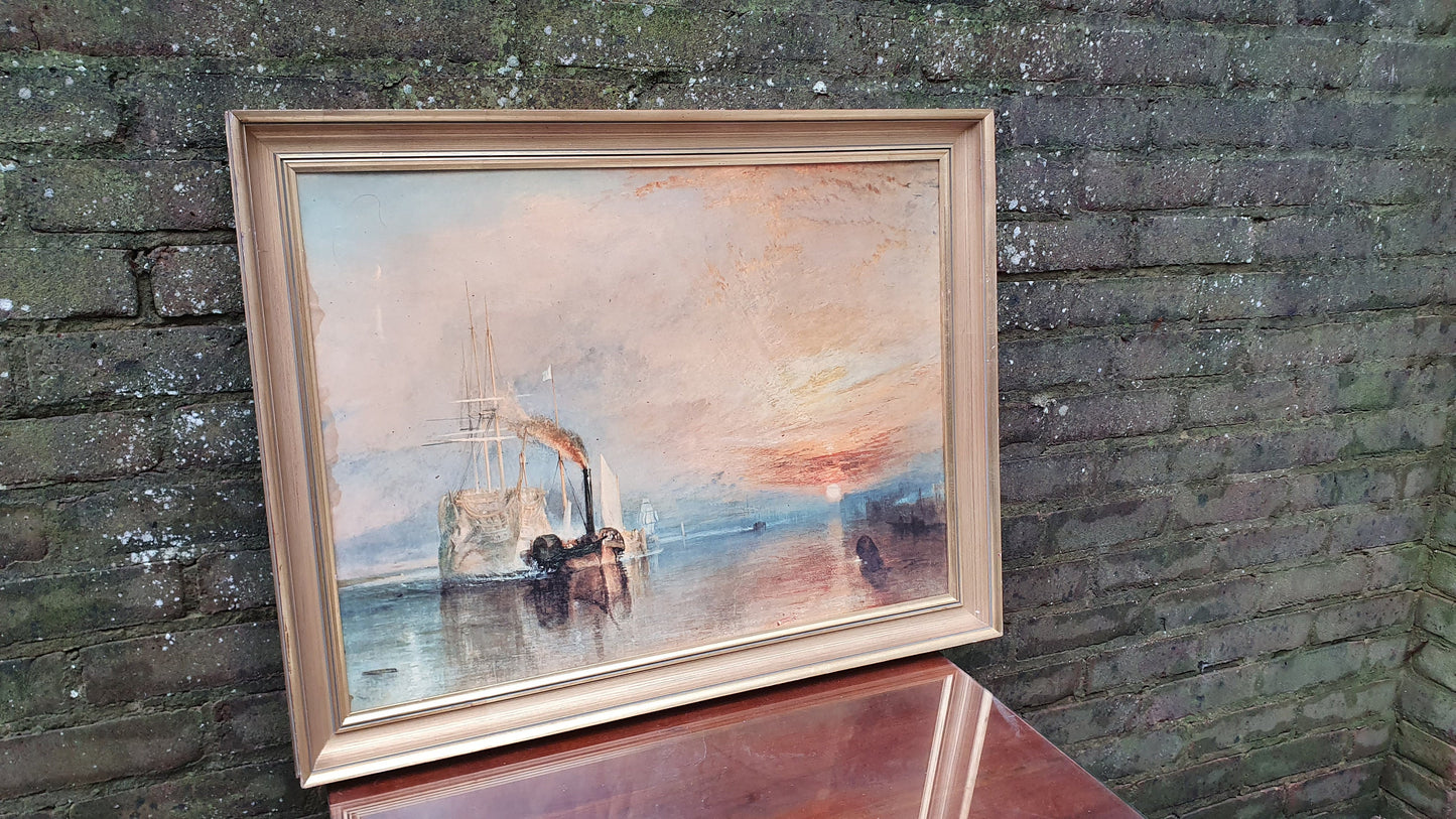 Iconic Classic Vintage Turner Print Turner The Fighting Temeraire Ship’ JMW Turner Print Masterpiece