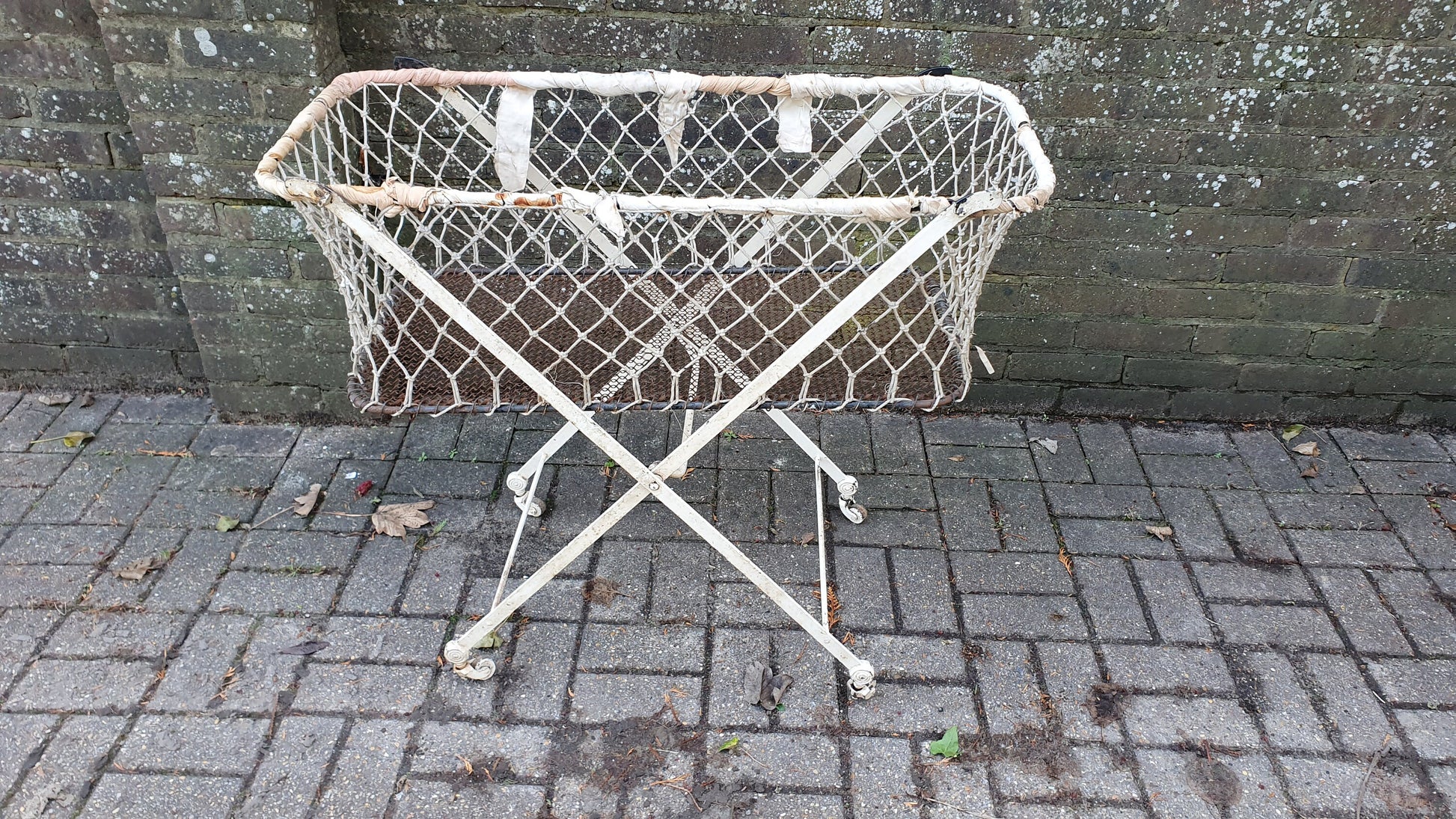 Vintage Victorian French Iron Cot Quirky Plant Storage Home Garden. Fold-up