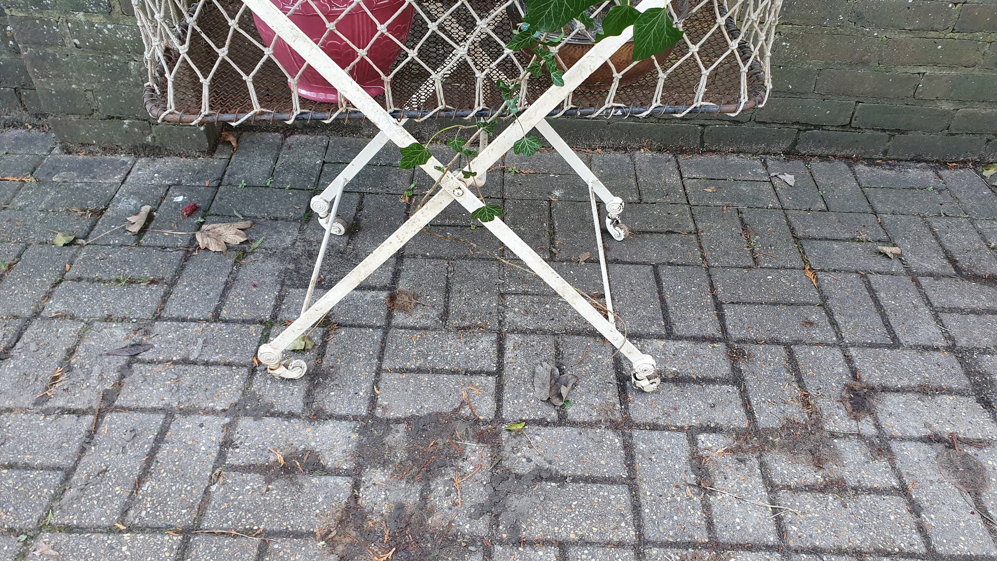 Vintage Victorian French Iron Cot Quirky Plant Storage Home Garden. Fold-up
